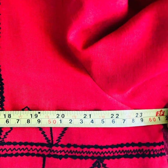 Allure. Vintage Red Embroidered Jacket – Boho Floral Button-Up. Size XL - Picture 10 of 11